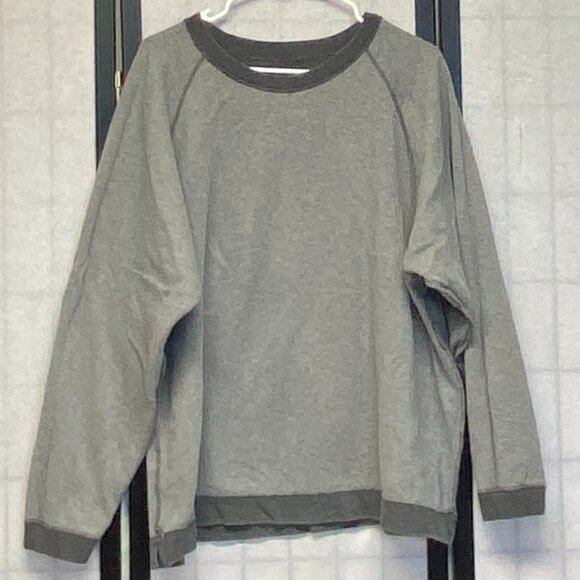 Preswick & Moore Sport Raglan Sleeve Rib Knit Crew Neck Tee Gray XL Athletic Top - Picture 5 of 12